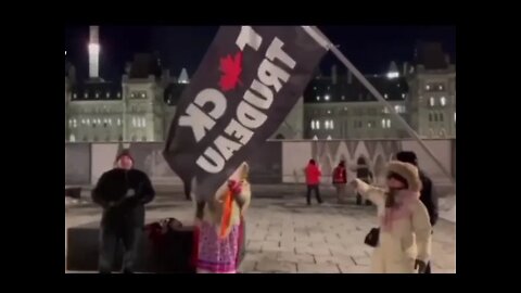 Native American Drummers Join Protest In Ottawa Against Trudeau And Mandates