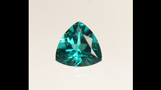 Hydrothermal Beryl with Color of Paraiba Tourmaline Trillion