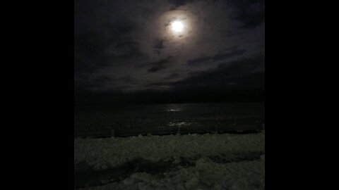 Ice float in moonlight