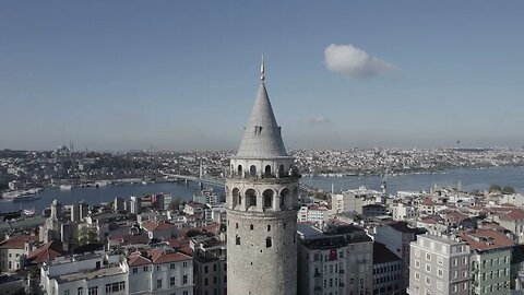 Galata Tower drone video Istanbul