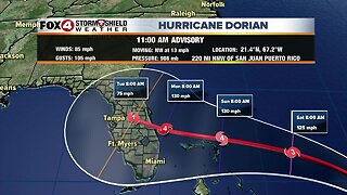 Hurricane Dorian -- 11am Thursday update