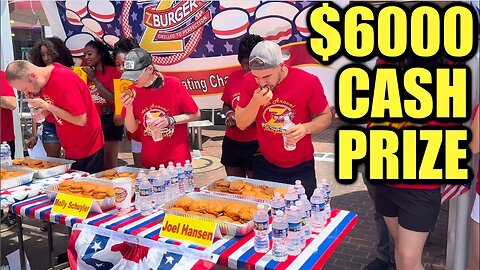 $6000 BURGER EATING CONTEST (World's Biggest) In Washington DC | Z Burger 2023