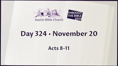 Through the Bible 2022 (Day 324)