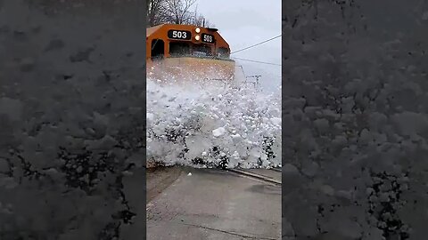 Watch This Train BLAST SNOW Across This Railroad Crossing! #shorts #trains | Jason Asselin