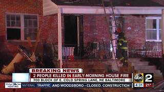 Woman, 4-year-old child killed in NE Baltimore house fire