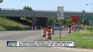 A temporary repair could open bridges on Dix-Toledo Highway by Fourth of July