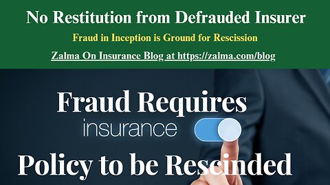 No Restitution from Defrauded Insurer