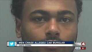 MEN CHASE ALLEGED CAR BURGLAR