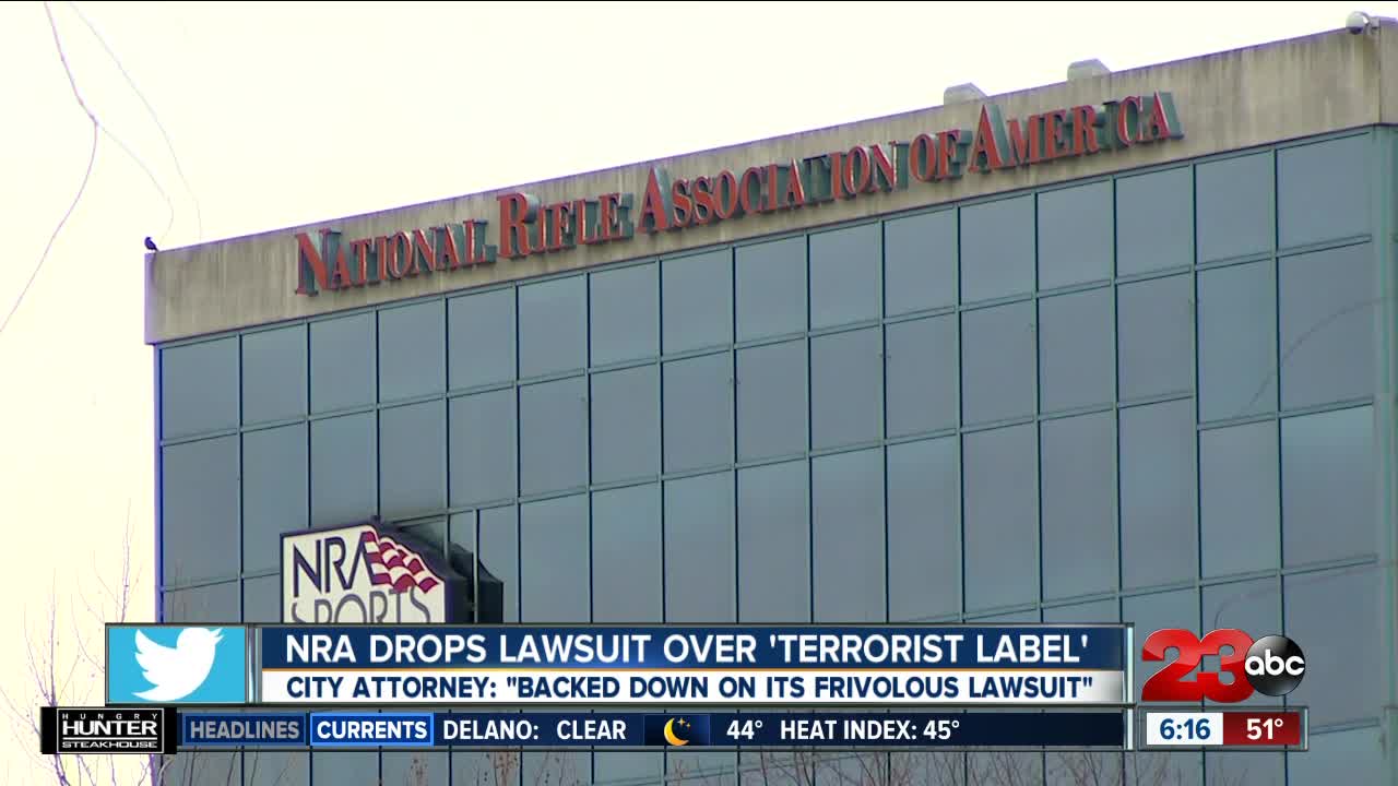NRA Drops Lawsuit Over 'Terrorist Label'
