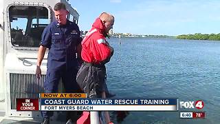 Coast guard training for water rescues