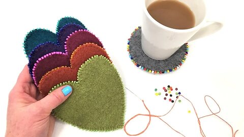 How To Make Beaded Coasters From Upcycled Sweaters
