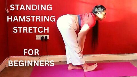 How to do a standing hamstring stretch to relieve tight muscles. Stretching follow along