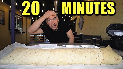 "YOU'RE TOO SMALL TO EAT IT" The 'BUS SIZED' BURRITO CHALLENGE | Mexican Seafood Burrito Challenge