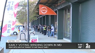 Early voting winding down in Maryland