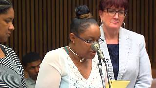 Wife of slain Detroit police officer speaks