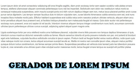 Gerador de LOREM IPSUM texto para TESTAR layout e tipografias