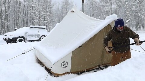 SNOW KEEPS STACKING UP! San Juan Mtns, Hot Tent Living W/ Colorao Friends @offgridmountainlife