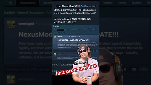 Nexusmods to Ban Anyone Removing Pronouns from #starfield