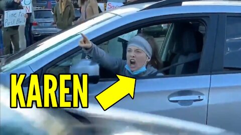 Leftist Karen Has MASSIVE Meltdown In Middle Of Busy Road Over Reopen Oregon Rally/Protest