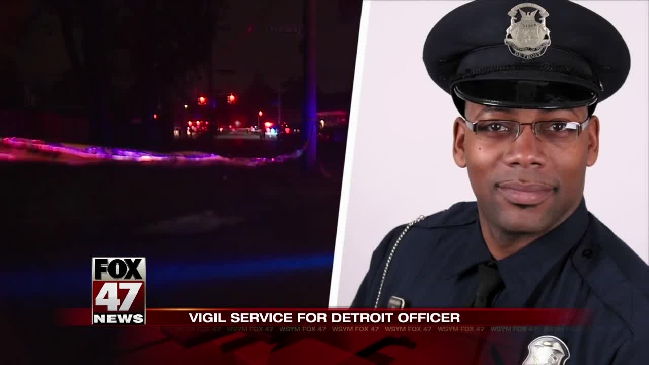 Vigil for Detroit police officer