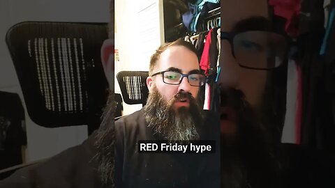 beard man hyping for RED Friday #beard #hype #redfriday