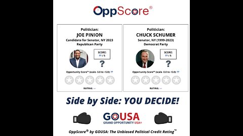 Joe Pinion vs Chuck Schumer for US Senate NY