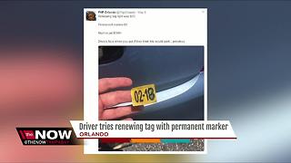 Driver tries renewing tag with permanent marker