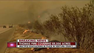 Thomas Fire burning near 101 freeway