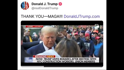 NY Union workers show up early to see President Donald J Trump