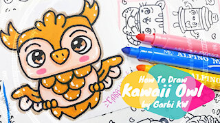 how to Draw Kawaii OWL - Handmade Drawings by Garbi KW