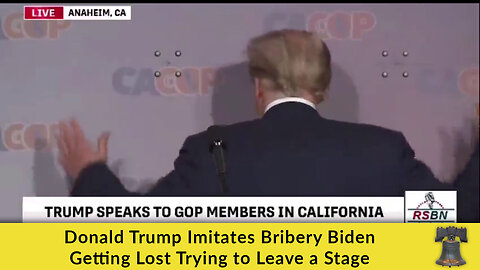 Donald Trump Imitates Bribery Biden Getting Lost Trying to Leave a Stage