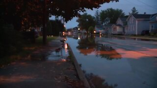 Flooded roadways Thursday morning