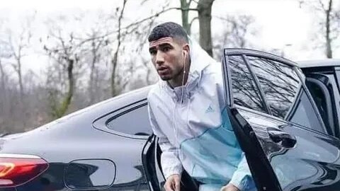 Ma boy Achraf Hakimi stepping out of car his mom bought for him Plus his mom earphones shoes cloths