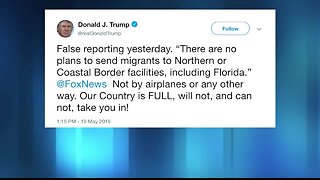 President Trump denies plans to fly migrants from border to Florida