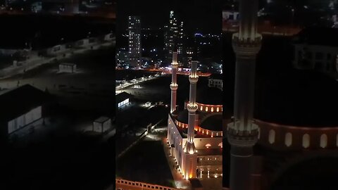 Awe-Inspiring Drone Flight over Istanbul's Camlica Mosque at Night #shorts