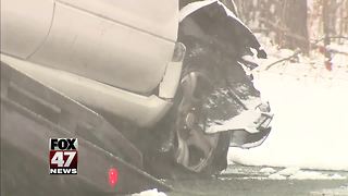 Wintry weather leads to slick roads, freeway crashes