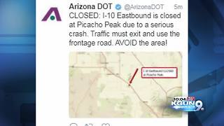 Fatal crash closes I-10 eastbound at Picacho Peak