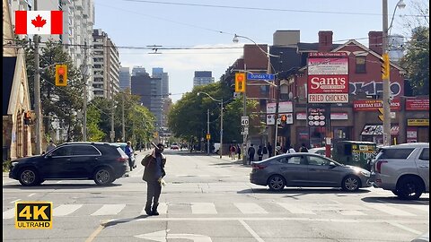 MOST DANGEROUS Area in Toronto - Sherbourne and Dundas Streets | Driving 4K