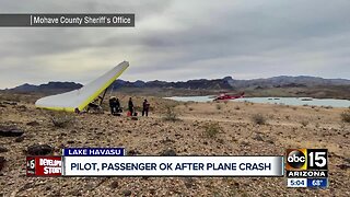 Pilot, passenger okay after plane crash in Lake Havasu