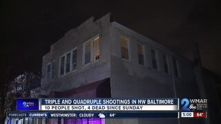 10 shot, 4 dead in Baltimore shootings since Sunday