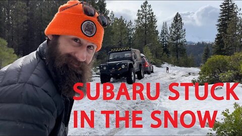 Subaru Stuck in the Snow