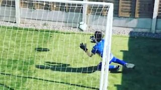 Boy finds creative way to keep playing football