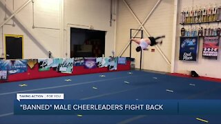 A male cheerleader speaks out cheering for change in Michigan