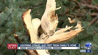 LIghtning strikes just feet from family's home