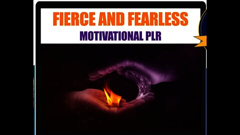Fierce And Fearless Motivational PLR Review, Bonus From JR Lang