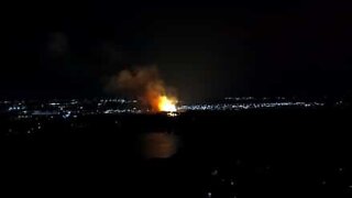 Drone footage of raging fire in the USA