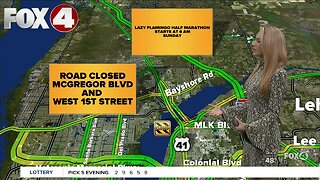 Expect road closures during the Lazy Flamingo Half Marathon in Fort Myers