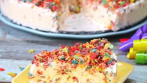 Fruity Pebbles Crunch Ice Cream Cake