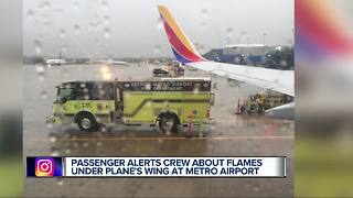 Man prevents possible disaster by spotting flames on plane's wing at Metro