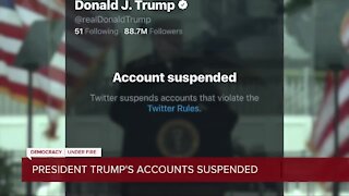 President Trump's social media accounts suspended